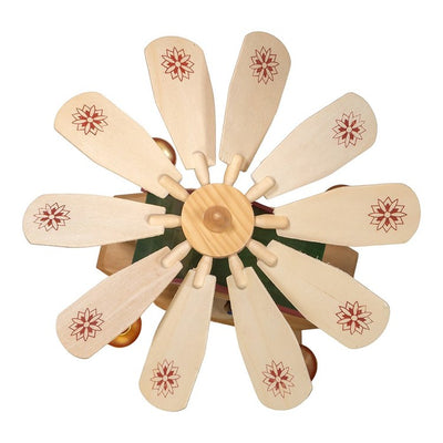 12" Wood Alpine House Carousel with Candles