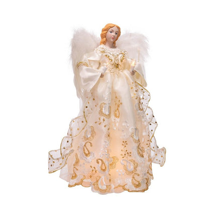 10-Light 14" Gold Angel Tree Topper