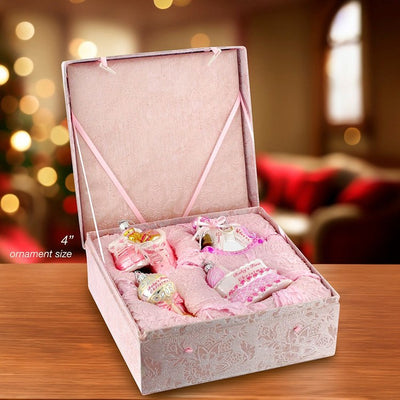 Noble Gems Glass Baby Girl Ornament Set
