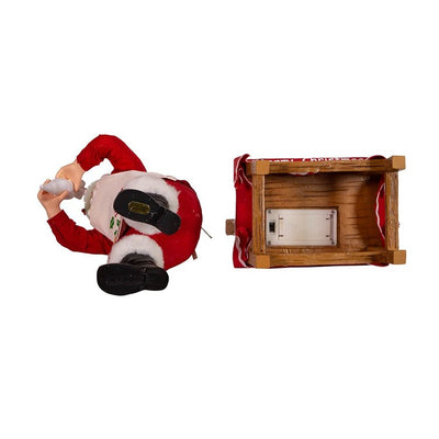 10.5" Fabriche Santa Decorating LED Gingerbread House, Cordless, 2 Piece Set