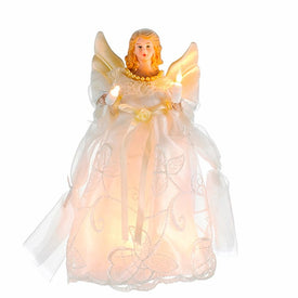10-Light 10" Gold and Ivory Angel Tree Topper