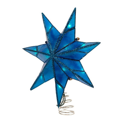 10-Light 7-Point Blue Capiz Star Tree Topper