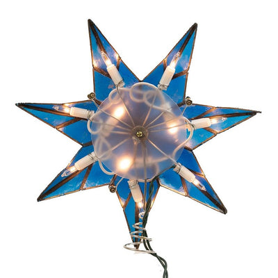 10-Light 7-Point Blue Capiz Star Tree Topper