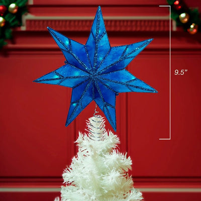 10-Light 7-Point Blue Capiz Star Tree Topper