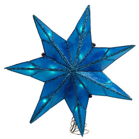 10-Light 7-Point Blue Capiz Star Tree Topper