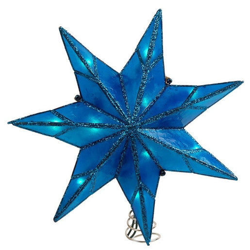 10-Light 7-Point Blue Capiz Star Tree Topper