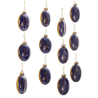 80mm Glass Zodiac Ornaments Set of 12