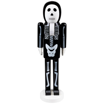 14" Black and White Skeleton Halloween Nutcracker