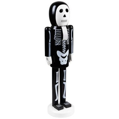 14" Black and White Skeleton Halloween Nutcracker