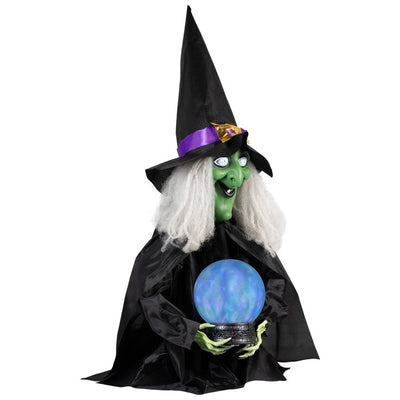26" Lighted Fortune Telling Witch Halloween Decoration