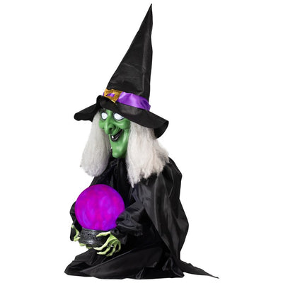 26" Lighted Fortune Telling Witch Halloween Decoration