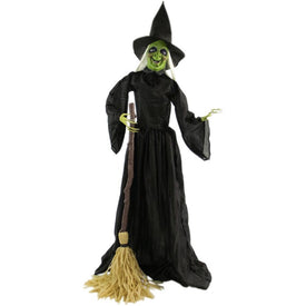 Trixy the Witch Life-Size Animatronic Poseable Talking Indoor/Outdoor Halloween Decoration