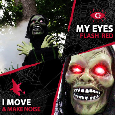 Garry the Ghoul 24" Pop-Up Animatronic Poseable Indoor/Outdoor Halloween Decoration