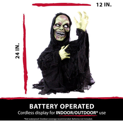 Garry the Ghoul 24" Pop-Up Animatronic Poseable Indoor/Outdoor Halloween Decoration