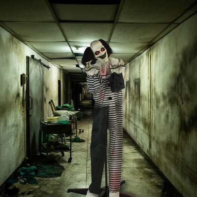 Fester the Clown Life-Size Animatronic Poseable Indoor/Outdoor Halloween Decoration