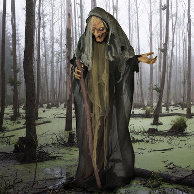 Esther the Witch Life Size Animatronic Poseable Indoor/Outdoor Halloween Decoration