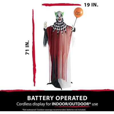 Herbert the Haunted Clown Life-Size Animatronic Poseable Indoor/Outdoor Halloween Decoration