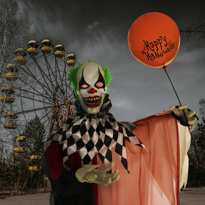 Herbert the Haunted Clown Life-Size Animatronic Poseable Indoor/Outdoor Halloween Decoration
