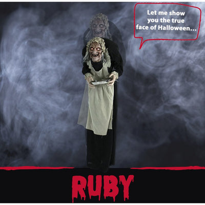 Ruby the Zombie Maid Life-Size Animatronic Moving Indoor/Outdoor Halloween Decoration