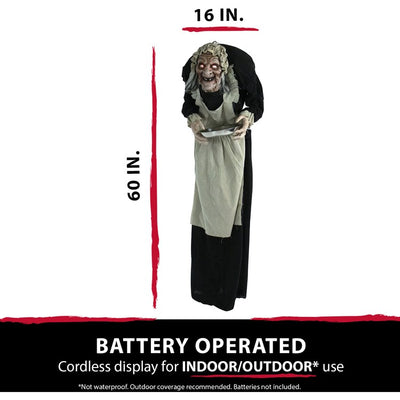 Ruby the Zombie Maid Life-Size Animatronic Moving Indoor/Outdoor Halloween Decoration