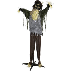 Poe the Scarecrow Life-Size Animatronic Poseable Indoor/Outdoor Halloween Decoration