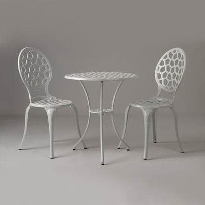Vashon Aluminum Bistro Set In White