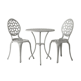 Vashon Aluminum Bistro Set In White