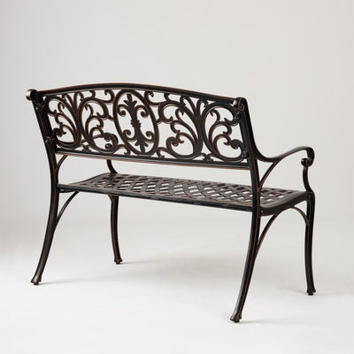 Decatur Aluminum Patio Bench In Antique Bronze