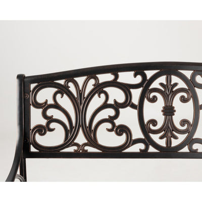 Decatur Aluminum Patio Bench In Antique Bronze