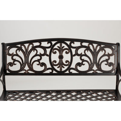 Decatur Aluminum Patio Bench In Antique Bronze