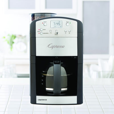 CoffeeTeam GS 10-Cup Glass Carafe Coffee Maker/ Conical Burr Grinder Combination