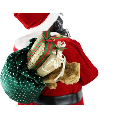 Life-Size 58" African American Dancing Santa with Naughty & Nice List