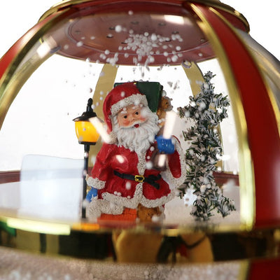 Let It Snow Series 69" Snow Globe Lamp Post with Santa, Signs, Cascading Snow, and Music