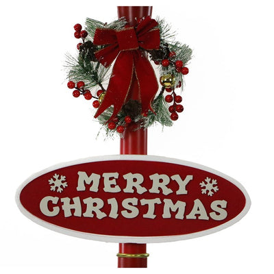 Let It Snow Series 69" Snow Globe Lamp Post with Santa, Signs, Cascading Snow, and Music