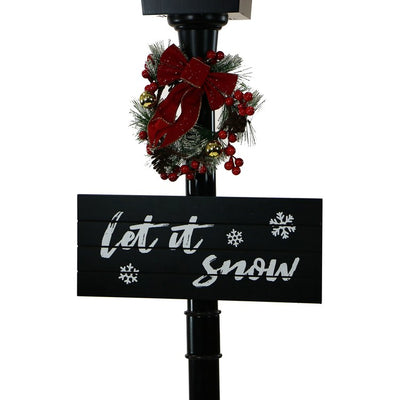 Let It Snow Series 71" Musical Street Lamp with Car, Signs, Cascading Snow, and Music
