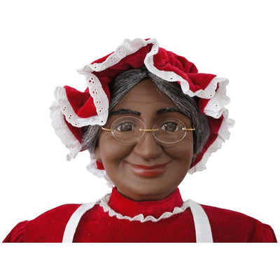 Life-Size 58" African American Dancing Mrs. Claus with Apron