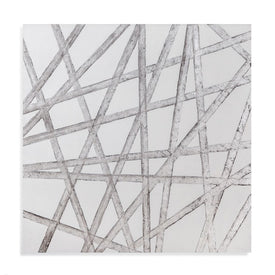 Silver Ribbons Canvas Wall Art