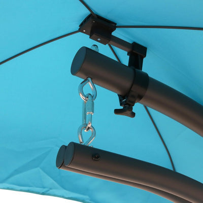 80" Floating Chaise Lounge Chair Swing with Umbrella - Teal