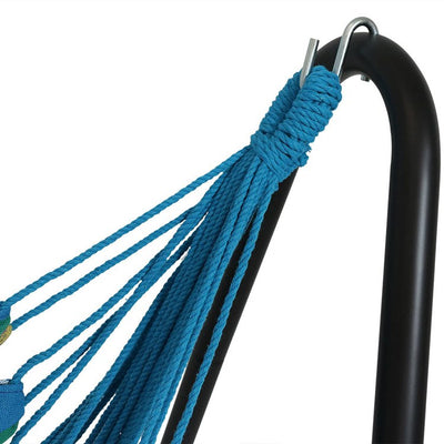 Hanging Hammock Chair Swing with Space-Saving Stand - Ocean Breeze