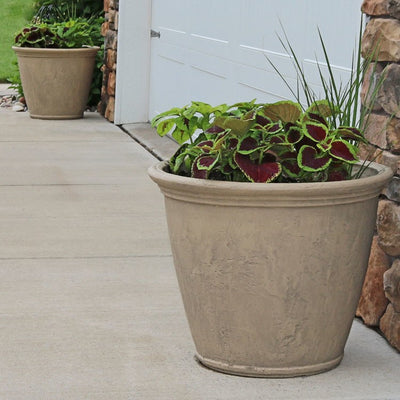 Anjelica 24" Outdoor Flower Pot Planters Set of 4 - Painted Beige