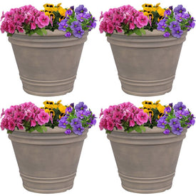 Franklin 20" Outdoor Flower Pot Planters Set of 4 - Beige