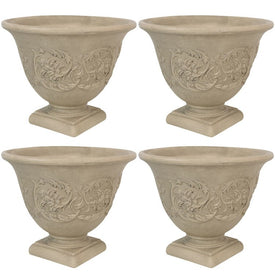 Darcy 16" Outdoor Flower Pot Planters Set of 4 - Beige