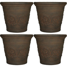 Arabella 20" Outdoor Flower Pot Planters Set of 4 - Sable