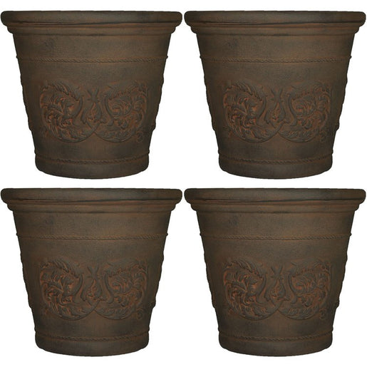 Arabella 20" Outdoor Flower Pot Planters Set of 4 - Sable
