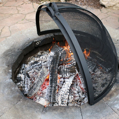 36" Easy-Access Steel Mesh Fire Pit Spark Screen