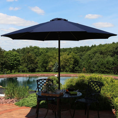 9' Sunbrella Patio Umbrella with Aluminum Auto Tilt Pole - Navy Blue