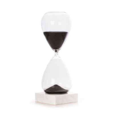 90-Minute Hourglass Sand Timer on Marble Base with Black Sand