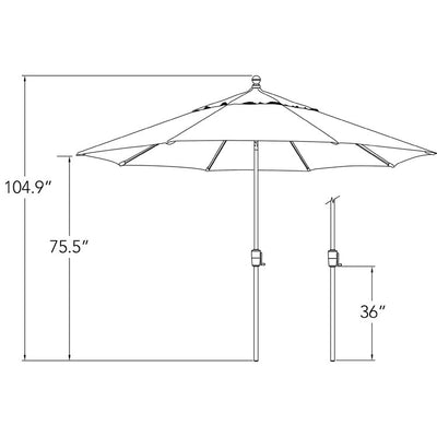 Catalina 11' Octagonal Push Button Tilt Umbrella