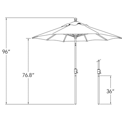 Catalina 7.5' Octagonal Push Button Tilt Umbrella