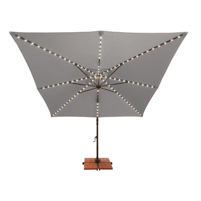 Bali Pro 10' Square Cantilever Umbrella with Cross Bar Stand and Starlights
